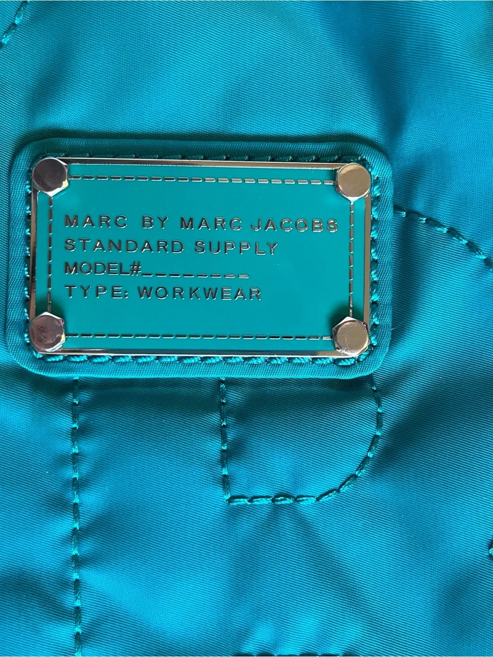 Marc by Marc Jacobs Teal Pretty Nylon Tate Tote - Quilted Logo Bag - Picture 2 of 9